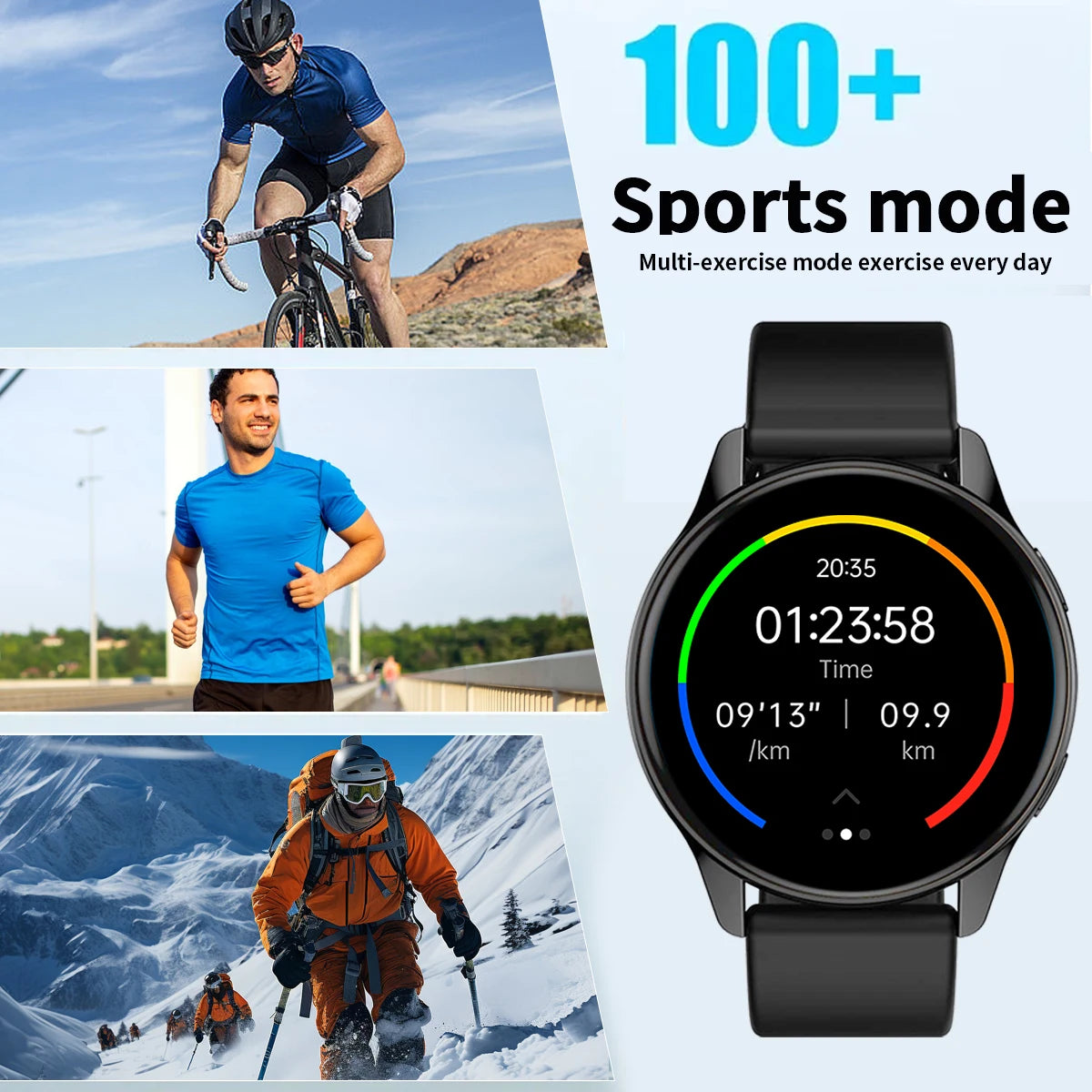 Montre de sport intelligente pour homme et femme